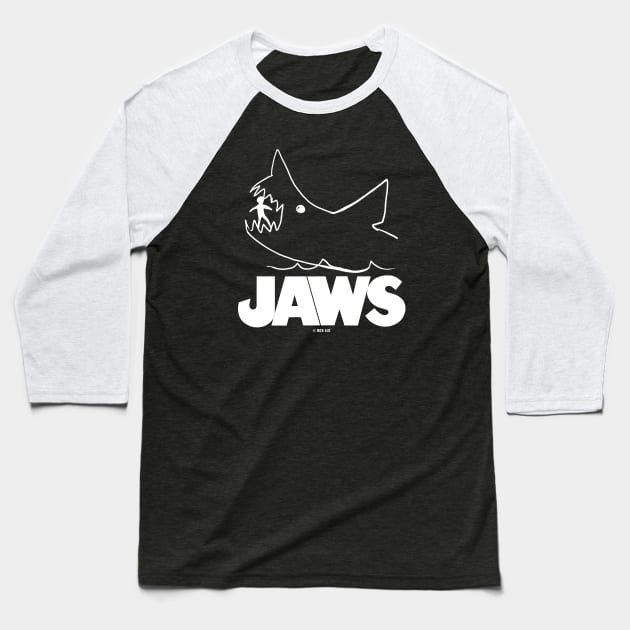 Jaws movie Baseball T-Shirt by TMBTM